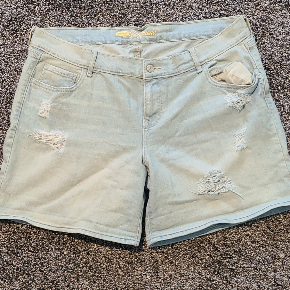 Old Navy Light Wash Destroyed Denim Shorts - Picture 4 of 4
